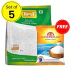 Trust Classic Sugar 5X1 Kg (Pack Of 5) + Aashirvaad Iodised Salt 1 Kg Free