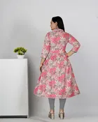 Cotton Silk Printed Kurti for Women, Pink 