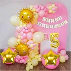 Sun & Star Theme 5th Birthday Balloon Decoration Kit , Multicolor, Pack Of 56
