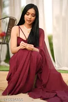 Pre-draped Georgette Saree for Women 