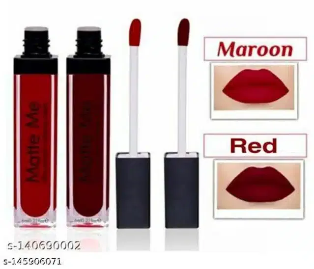 Matte Me Liquid Lipsticks (Red & Maroon, Pack of 2)