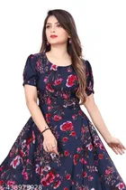 Fit and Flare Floral Dress for Women 