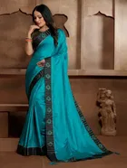 Vichitra Solid Saree for Women 