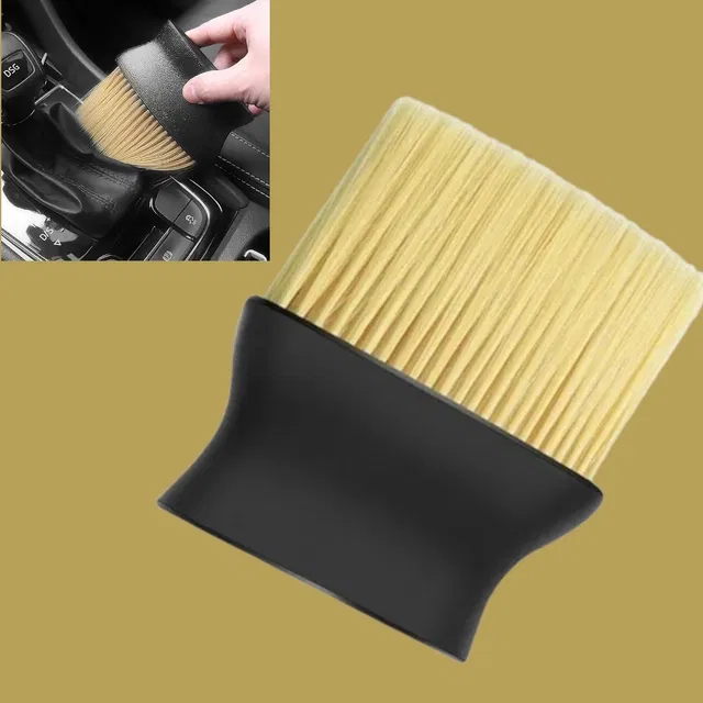 Super Soft Microfiber Car Dashboard Cleaning Brush (Brown & Black)