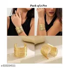 Chunky Gold Stainless Steel Bangle Stack Golden Bangle Bracelet for Women | Cuff Bracelet for Girls 