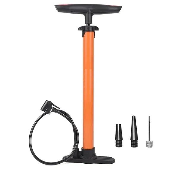 Plastic Bicycle Pump (Orange & Black)