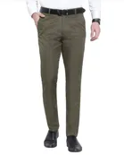 Poly Viscose Solid Trouser for Men (Olive, 28)