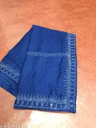 Chiffon Embellished Saree For Women, Blue