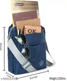 Polyester Backpack with Cross Body Bag for Men, Black & Blue, Set of 2