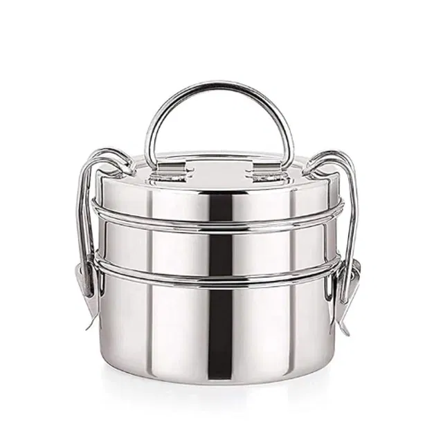 Steel Clip Tiffin, 200 ml each, 2 Containers
