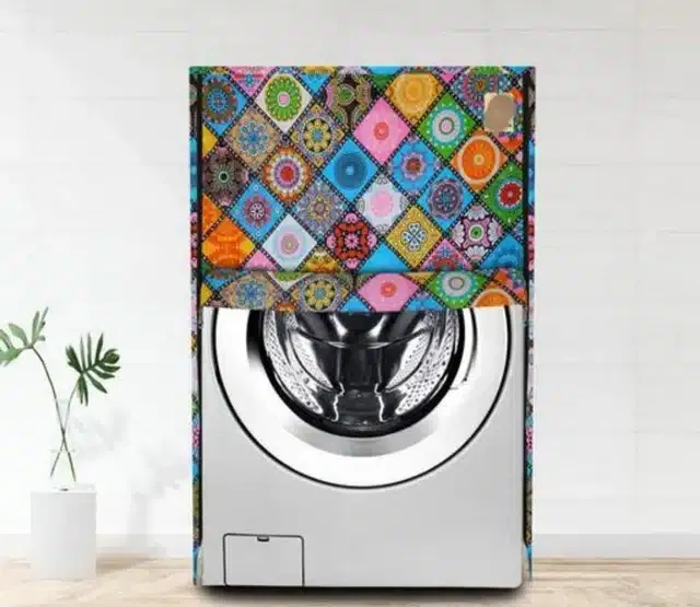 Knit Printed Front Load Washing Machine Cover (Multicolor)