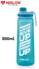 Nirlon Clear Sip Motivational Fitness Sport Water Bottle 800Ml Set Of 4 & Time Maker, Leak-Proof, Bpa-Free, Toxin Free Plastic Drink Bottle Design For Unisex At Gym, School, Office 