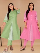 Solid Cotton Blend Kurti for Women, Pack of 2 