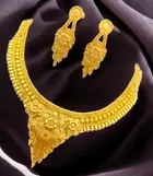 Alloy Choker Necklace with Earrings for Women 