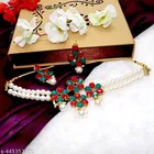 Stylish Kundan & Alloy Women’S Chokar Jewellery Set for Women, White