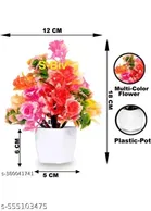 Plastic Artificial Flowers, Multioclor, Pack of 8