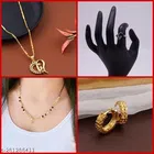 Combo of Alloy Mangalsutra, Pendant, Ring & 1 Pair Earrings for Women 