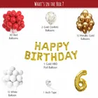 Red & Gold Theme 6th Birthday Balloon Decoration Kit , Multicolor, Pack Of 68