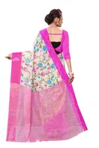 Cotton Linen Printed Saree for Women 