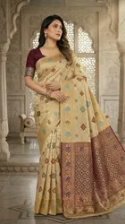 Banarasi Woven Silk Blend Saree for Women 