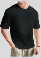 Round Neck Structured T-Shirt for Men 