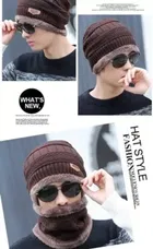 Winter Neck Warmer & Skull Cap Set for Men 