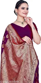 Banarasi Silk Zari Woven Saree for Women 
