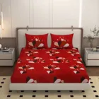 YS COTTON FEEL DOUBLE BEDSHEET HEART 88x88INCH RED