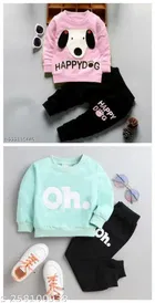 Hosiery Cotton Full Sleeves T-Shirt with Pant Clothing Set for Kids 