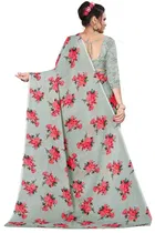 कनूड़ा प्रिंट्स फैंसी विमेंस जॉर्जेट फ्लावर प्रिंटेड साड़ी 