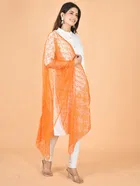 Net Self-Design Dupatta for Women 