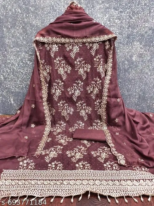 Georgette Punjabi/All Over Suits Semi-Stitched Suits (Multicolor, 6.25 meter for Women (L)