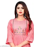 Rayon Slub Printed Kurti for Women 