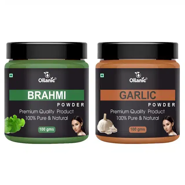 Natural Brahmi & Garlic Powder for Skin & Hair (Pack of 2, 100 g)