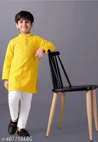 Checked Show Button Rayon Kurta Sets for Girls 