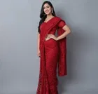 Net Solid Saree for Women 