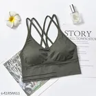 Viscose Spandex Bra for Women, Green 
