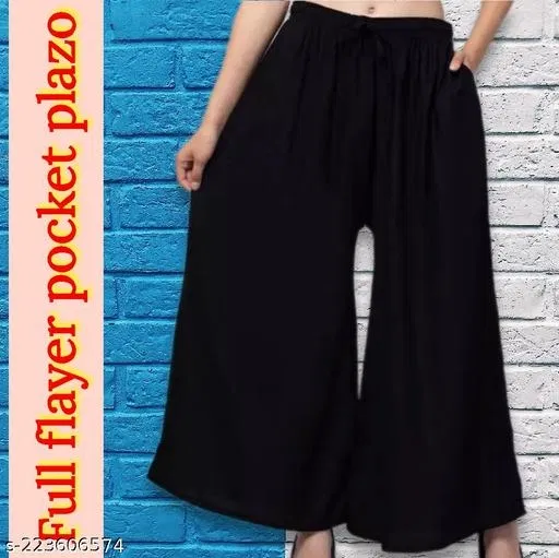 Palazzos for Women (Black, 40)