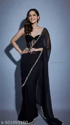 Jimmy Choo Embellished Saree For Women, Black