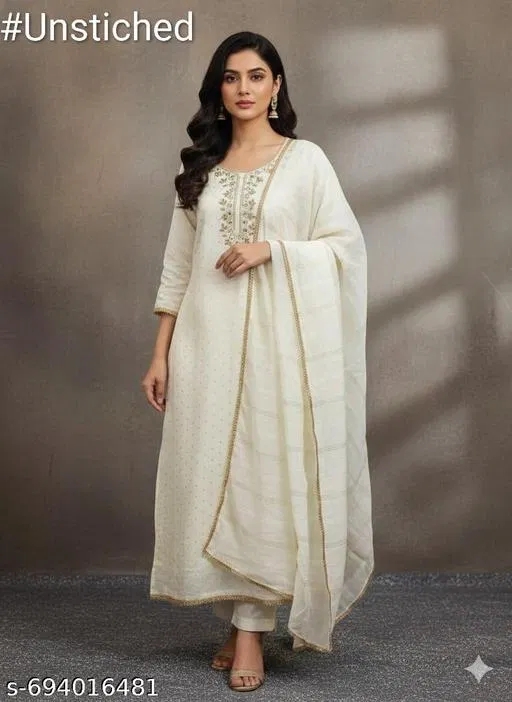 Chanderi Cotton Punjabi/All Over Suits for Women (Multicolor, 6.05 meter (M)