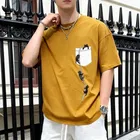 Cotton Round Neck-T-shirt for Men, Yellow 