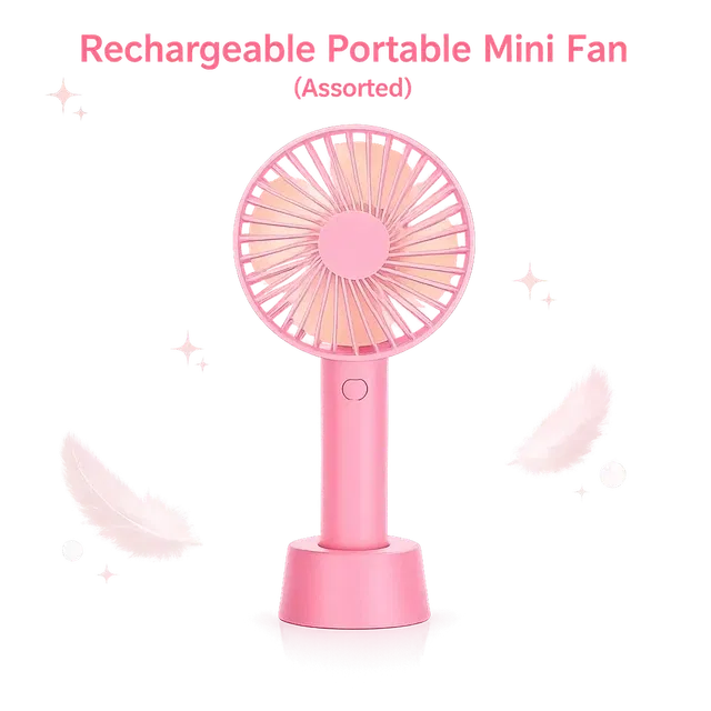 Immutable Preimum Quality Rechargeable Portable Mini Fan with 3 Speeds USB Rechargeable Fan Rechargeable Fan -Multicolor