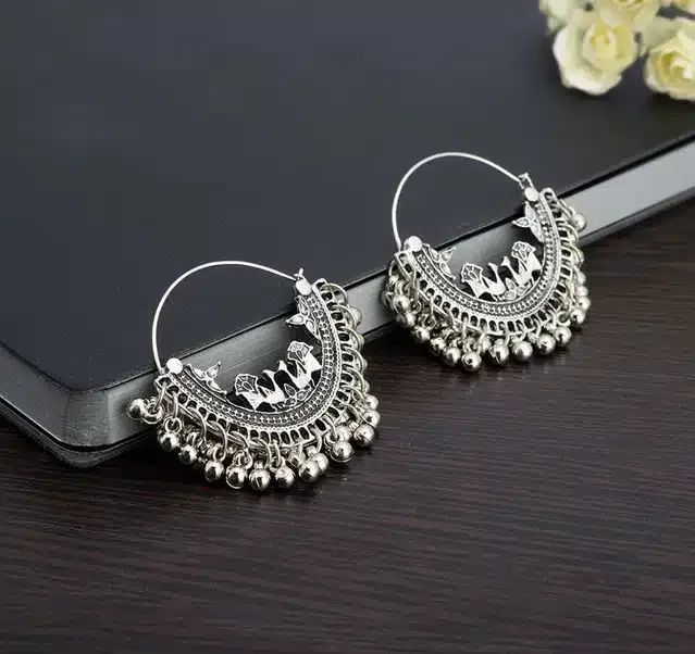 Fancy Earring for Women (Silver, Set of 1)