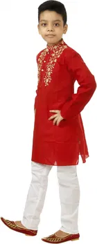 Cotton Embroidery Kurta & Pajama Set for Boys 