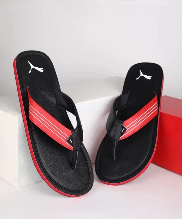Puma Flip-Flops for Men (Black, 11)