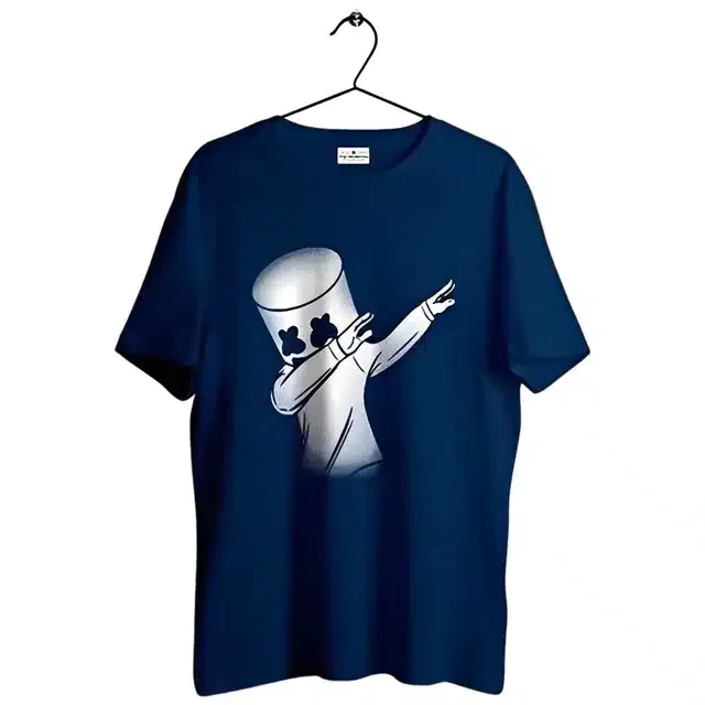 Best Hot Selling Cotton Blend Half Sleeves T-Shirt For Men (Navy Blue, XL) (R-57)