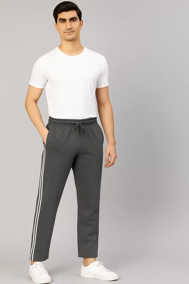 Lycra Regular Fit Track Pants for Men (Grey, 30)
