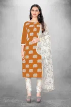 Cotton Slub Unstitched Dress Material for Women 