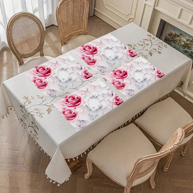 PVC Printed Dining Table Placemats (Multicolor, 30x45 cm) (Pack of 6)
