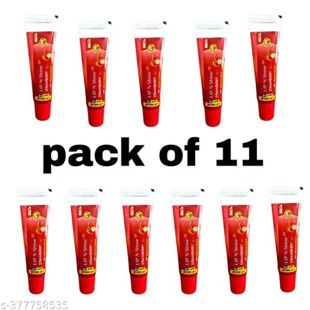 Lip N Sine Strawberry Lip Balm (10 g, Pack of 11)